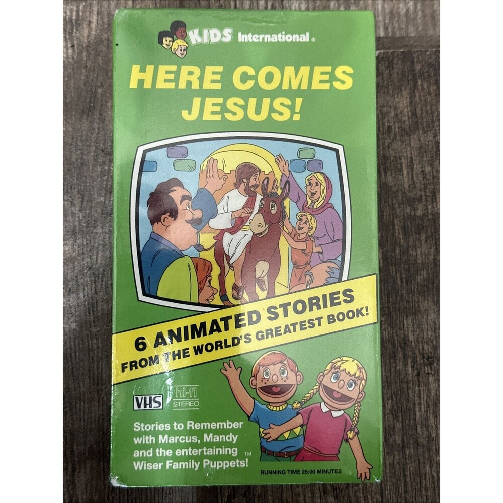 Here Comes Jesus! 6 Animated Bible Stories VHS 1987 Kids International New Seale